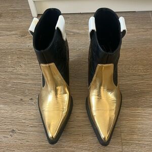 ZARA / Gold Western Boots - 37